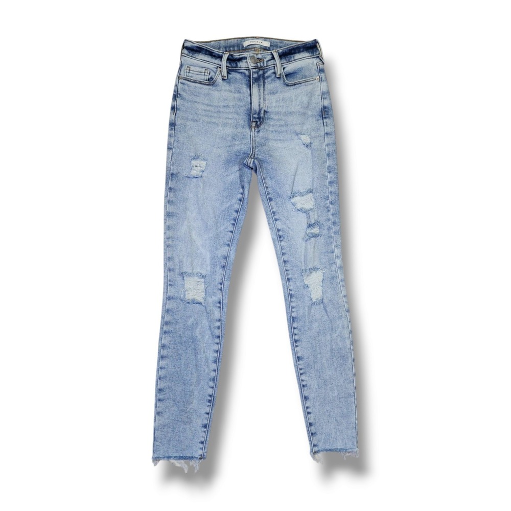 Pacsun High Rise Jegging Blue Medium Wash Stretch‎ Distressed Women's Teen 24x27
